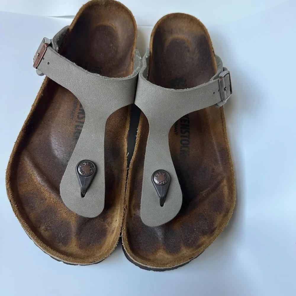 Birkenstock Sandals Gizeh Thong Stone Birko-Flor size 39